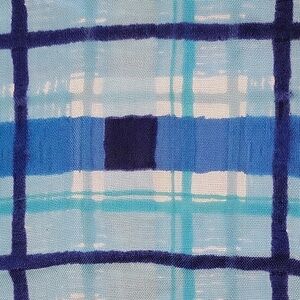 Liz Claiborne Rayon Plaid Scarf In Blues And Turquoise EUC